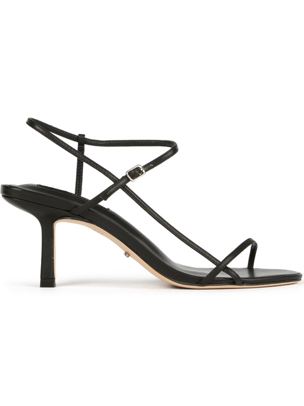 Tony Bianco Black Strappy Mid-Heel Sandals